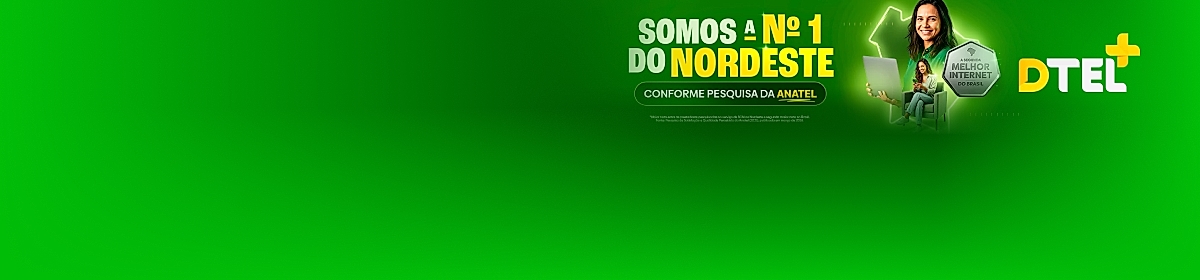 Imagem promocional da Dtel com destaque para internet fibra óptica